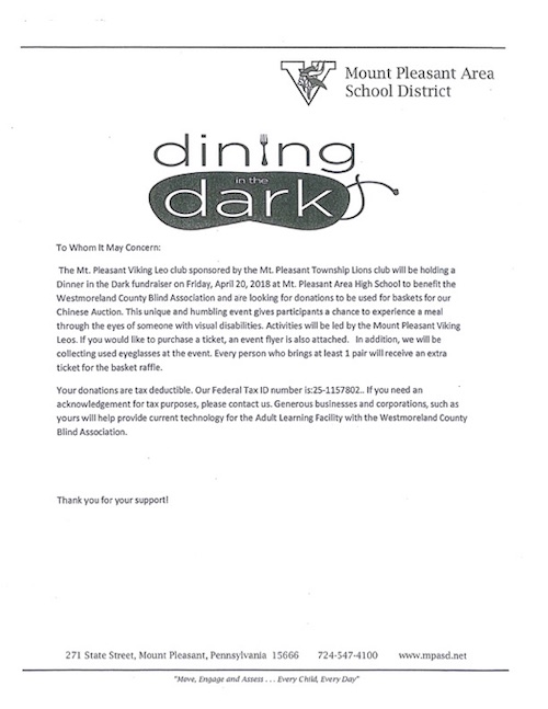 dining in the dark invitation